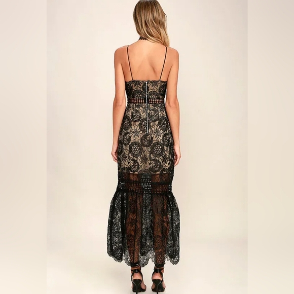 Lulu's Underneath The Stars Black Embroidered Midi Dress - Picture 5 of 16